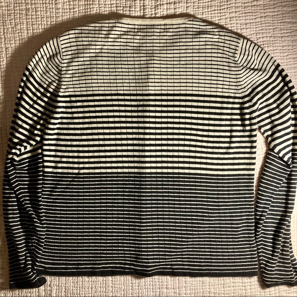 August Silk Knits 100% silk cardigan in tan and black, size M - Picture 2 of 4